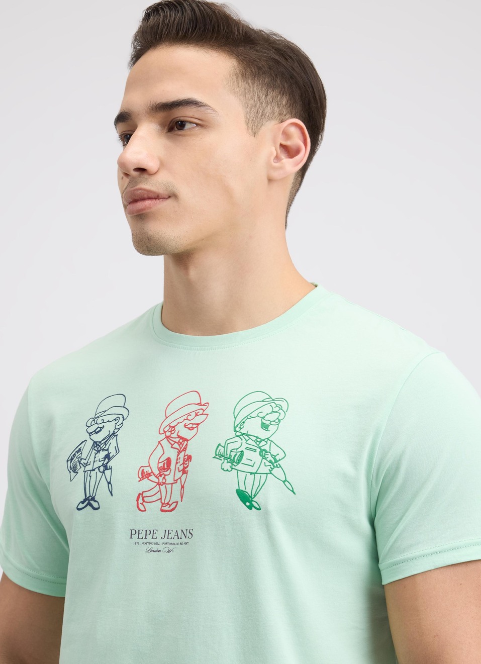 Men Green Graphic Print Short Sleeve T-shirt, , large image number 4