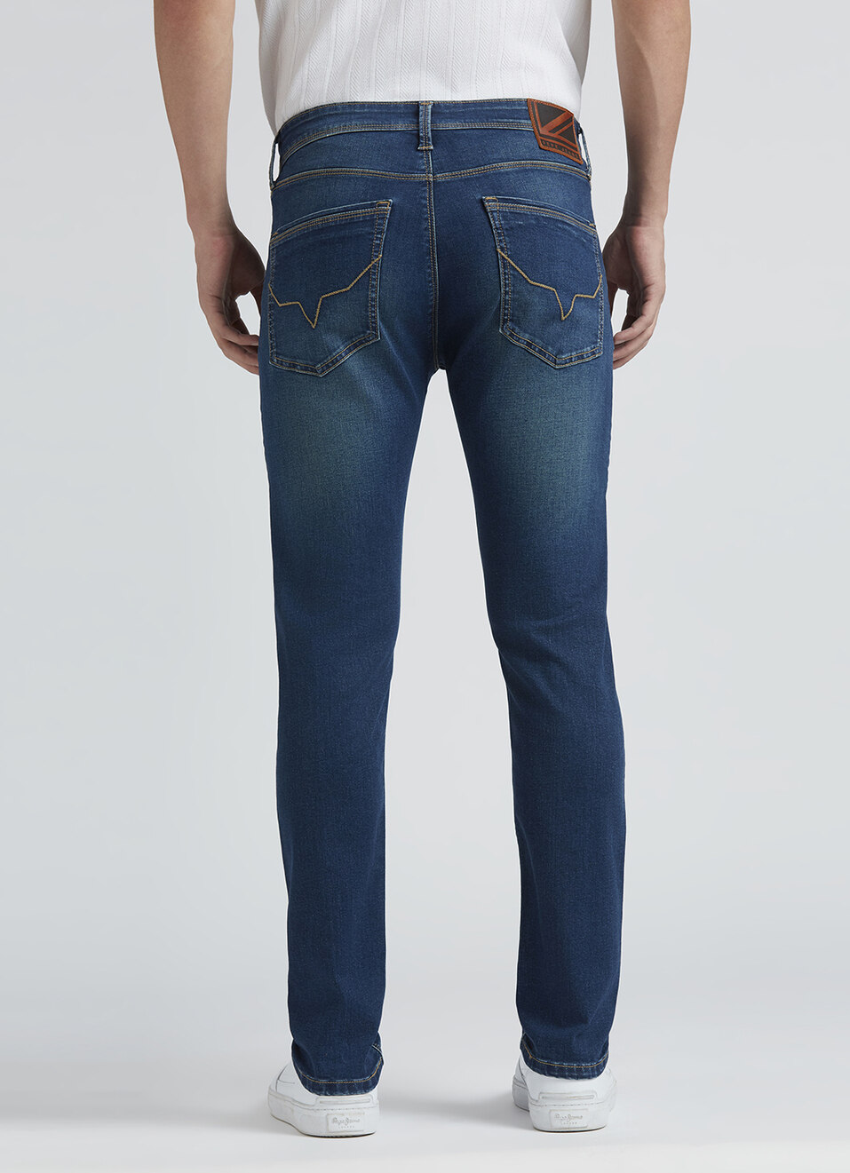 Danial Blue Low Rise Tapered Jeans, , large image number 3