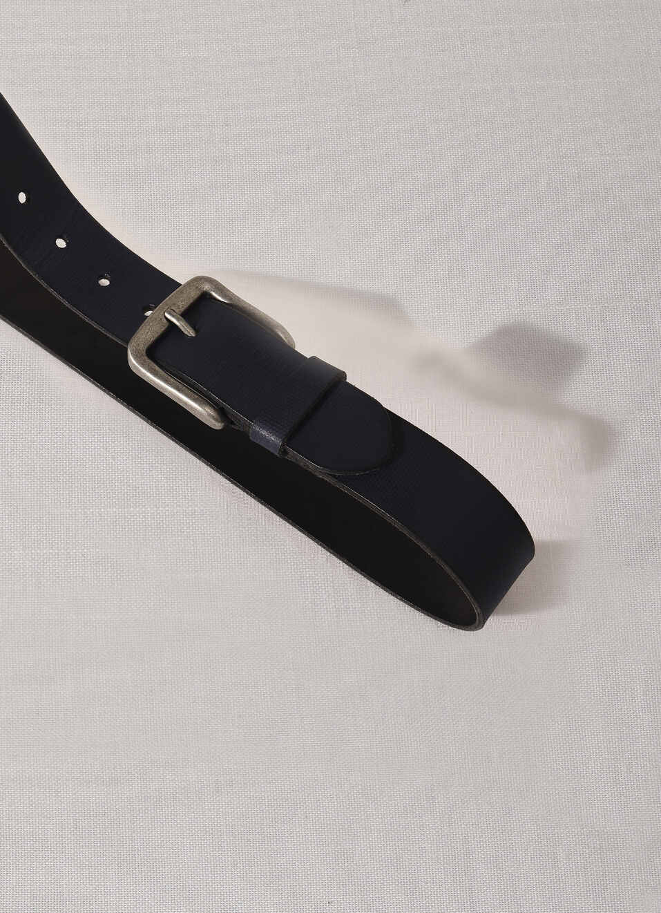 Blue Embossed Leather Belt, , large image number 2