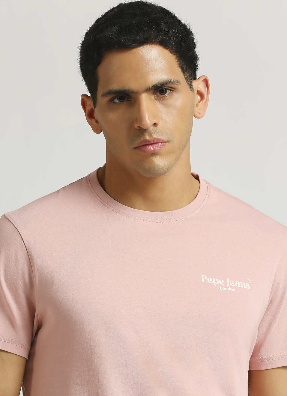Pink Back Print Slim Fit Short Sleeve T-shirt, , large image number 4