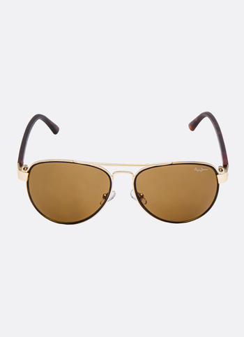 Gold Uv-protected Aviator Sunglasses