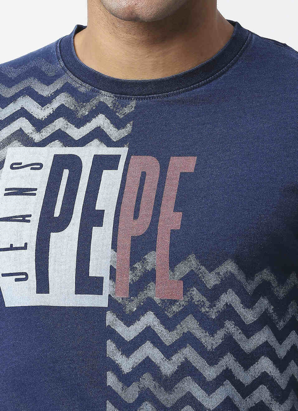 Rodney Graphic Printed Indigo Tee, , large image number 4