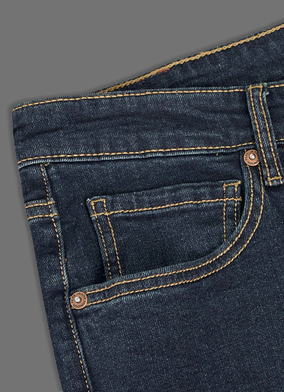 Men Navy Blue Mid Rise Straight Fit Jeans, , large image number 5
