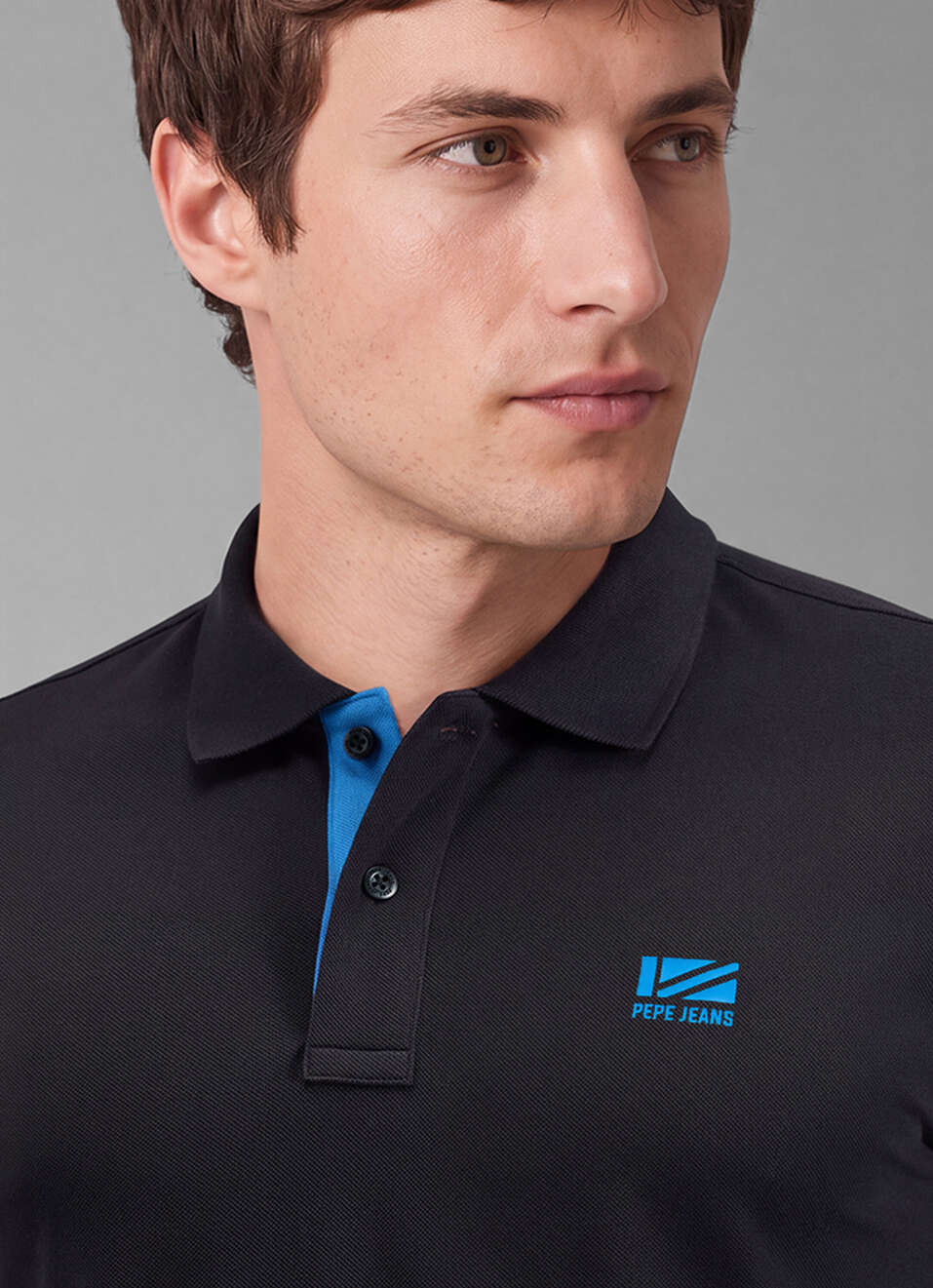 Men Black Solid Polo Collar T-shirt