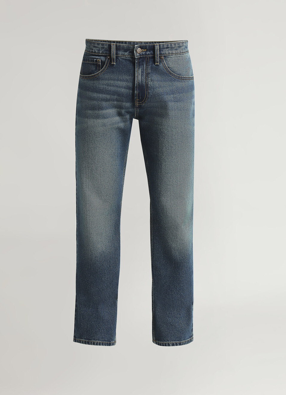 Kingston Mid Rise Dark Blue Straight Fit Jeans, , large image number 5