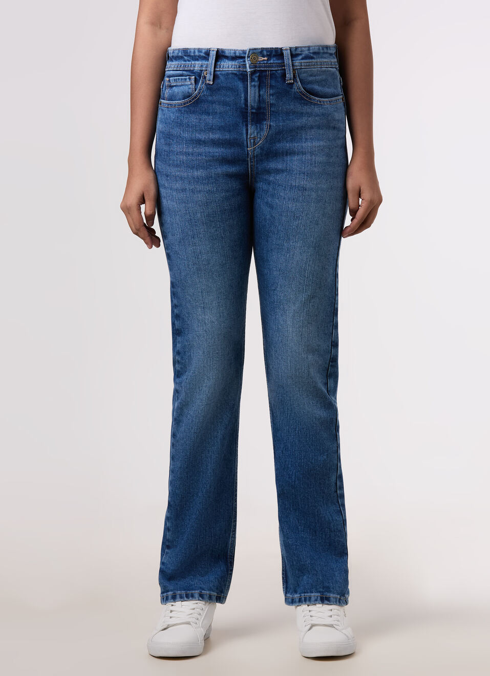 Women Blue High Rise Straight Stretchable Jeans, , large image number 1