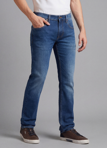 Vapour Blue Mid Rise Slim Jeans