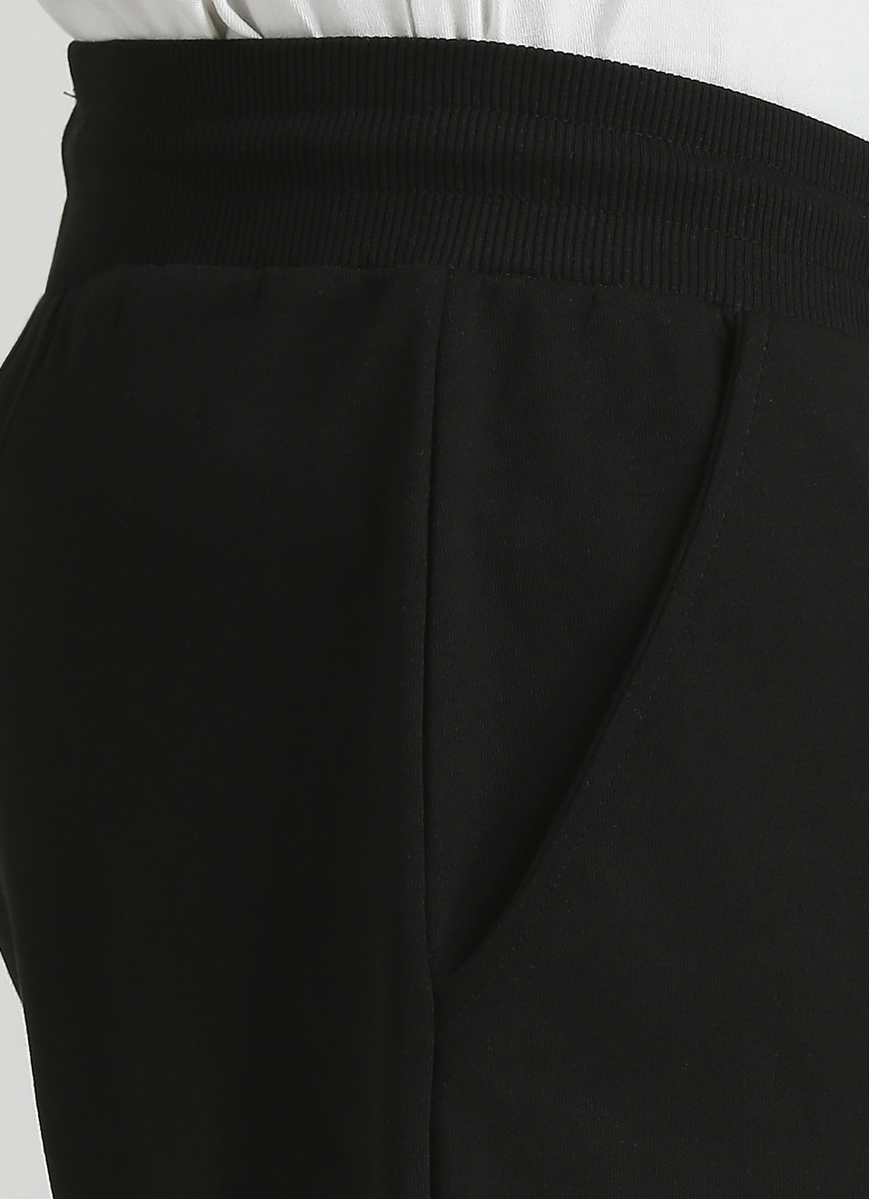 Black Elasticated Waist Print Shorts, , large image number 4