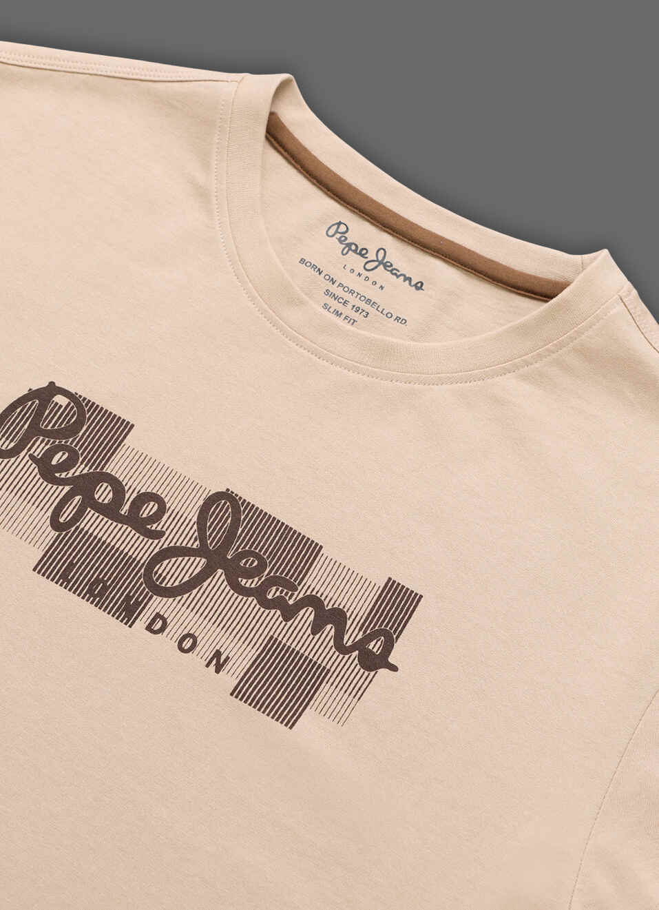Men Beige Printed Slim Fit T-shirt, , large image number 3