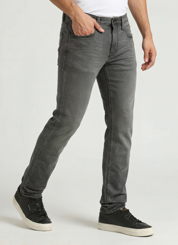 Vapour Grey Mid Rise Slim Fit Powerflex Jeans