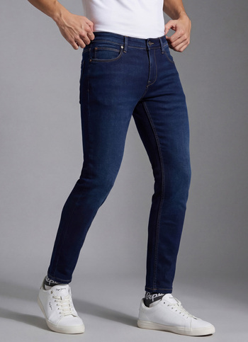 Men Black Mid Rise Skinny Fit Powerflex Jeans