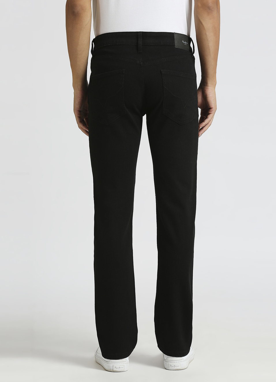 Holborne Jet Black Mid Rise Straight Fit Jeans, , large image number 3