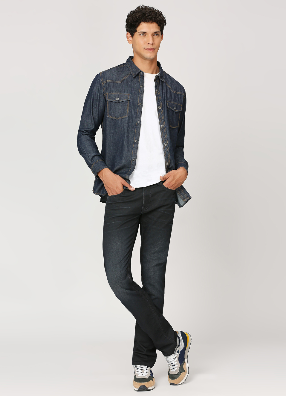 Blue Raw Double Pocket Full Sleeve Shirt, , large image number 6