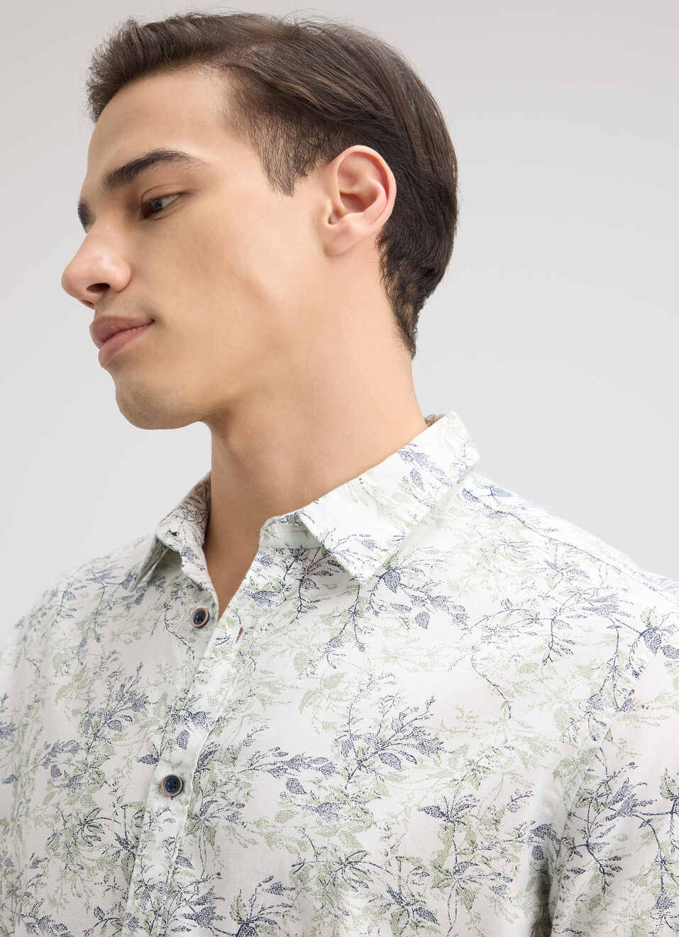 Men White Floral Print Full Sleeve Shirt, , large image number 4