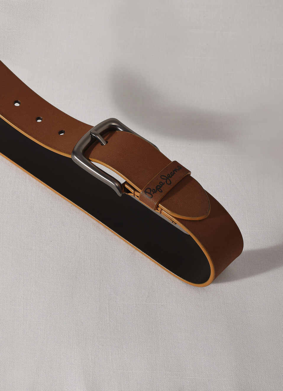 Brown Classic Leather Belt, , large image number 2