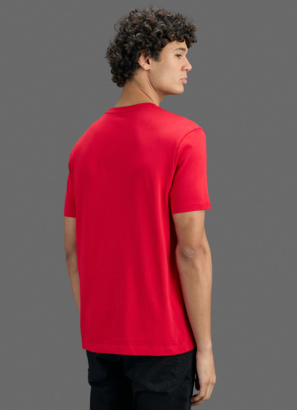 Men Red Slim Printed T-shirt, , large image number 6