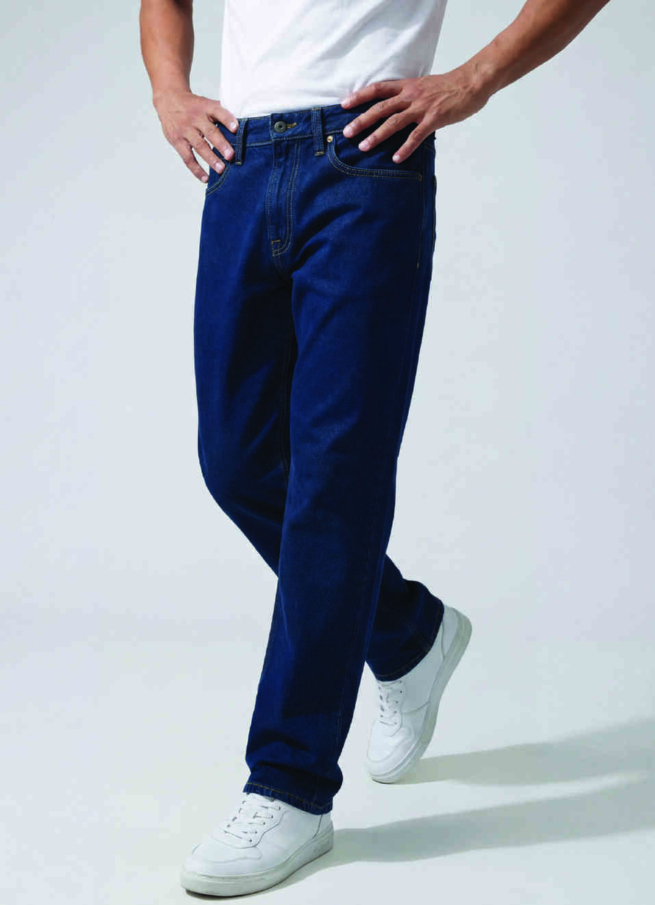Men Blue Straight Fit Mid Rise Jeans , , large image number 0