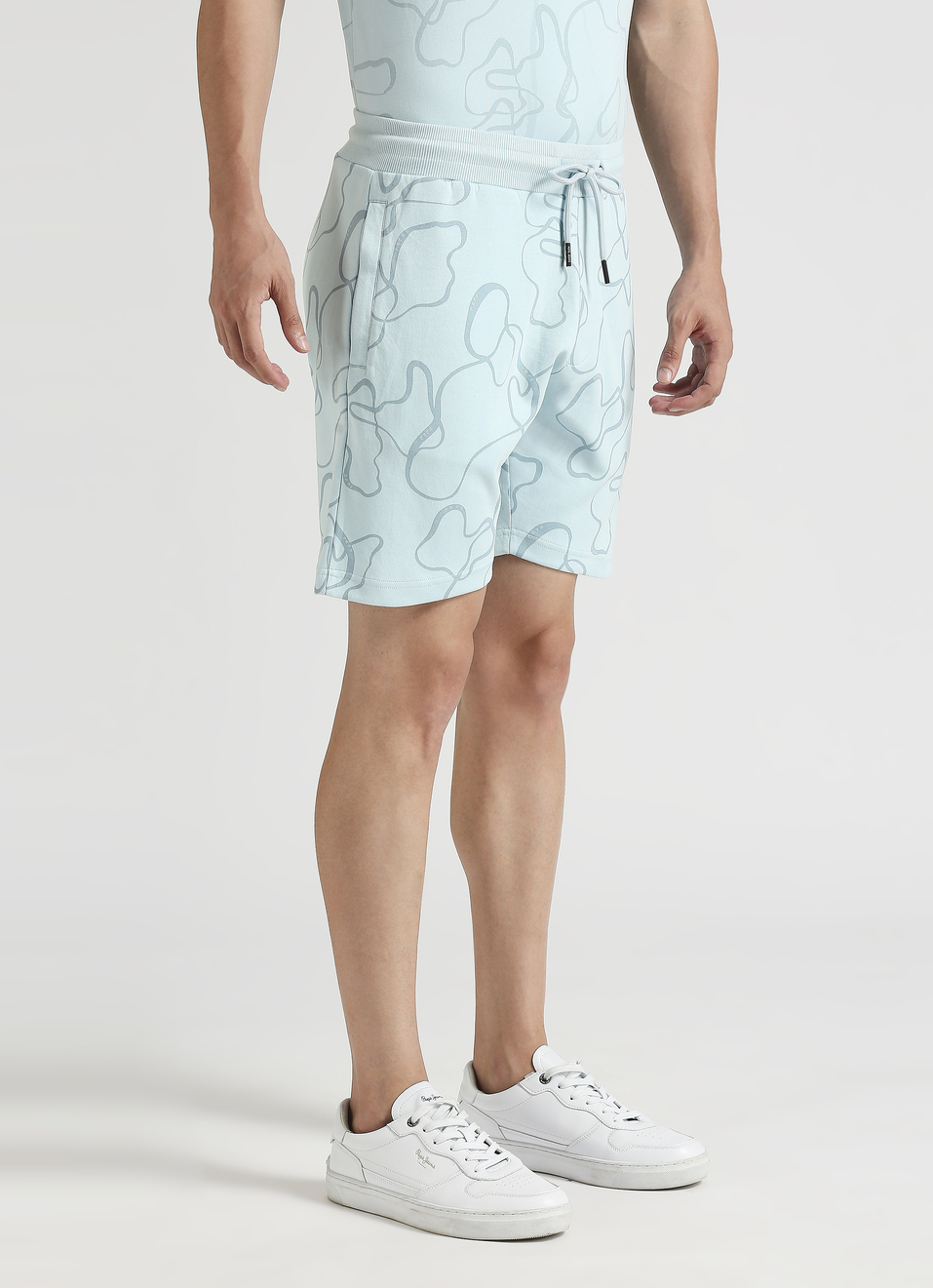 Pale Blue All Over Print Shorts , , large image number 3