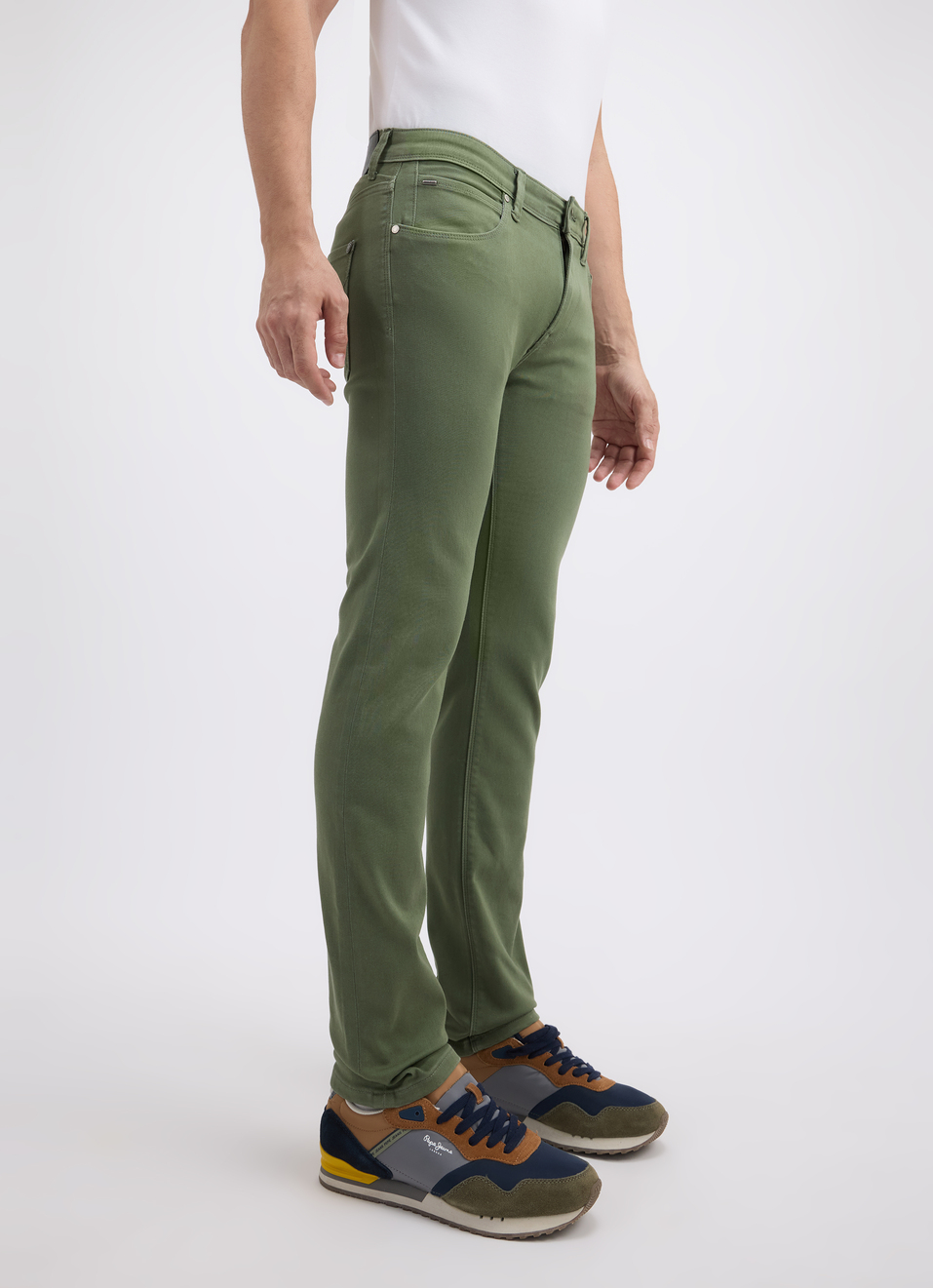 Men Green Mid Rise Slim Powerflex Jeans, , large image number 3