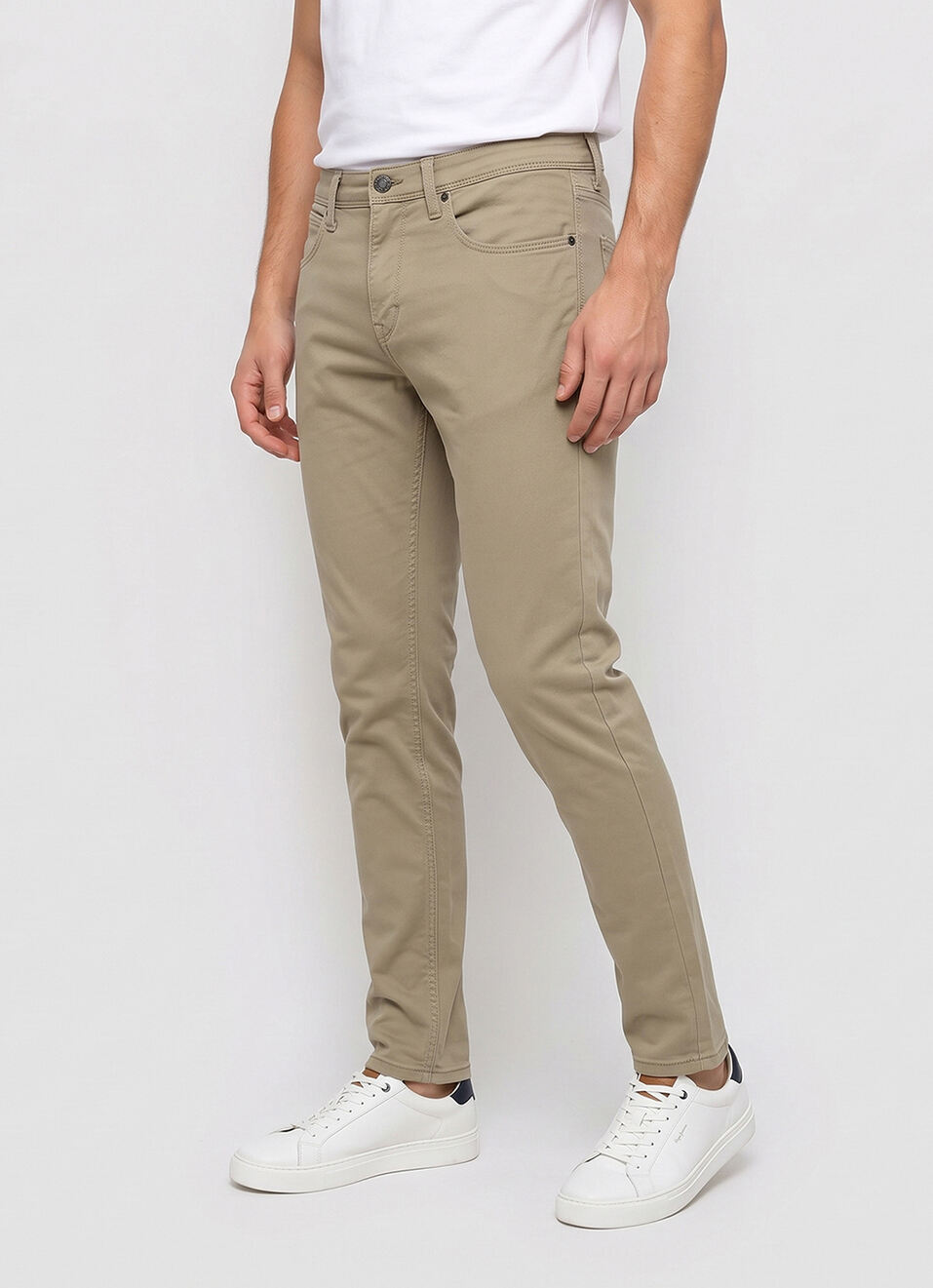 Men Khaki Slim Fit Stretchable Jeans, , large image number 0
