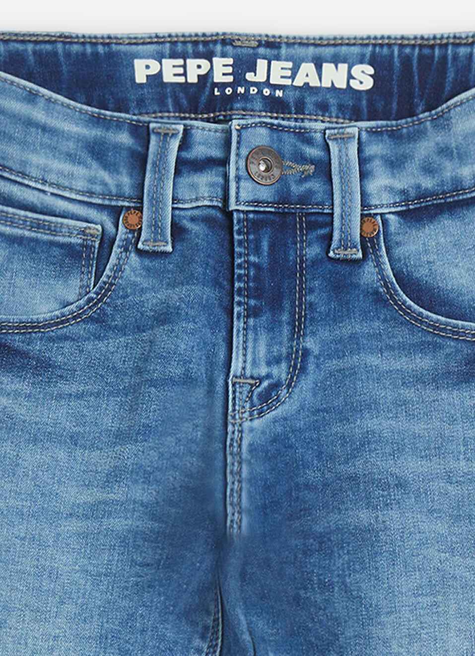 Boys  Blue Mid Waist Slim Powerflex Jeans, , large image number 2
