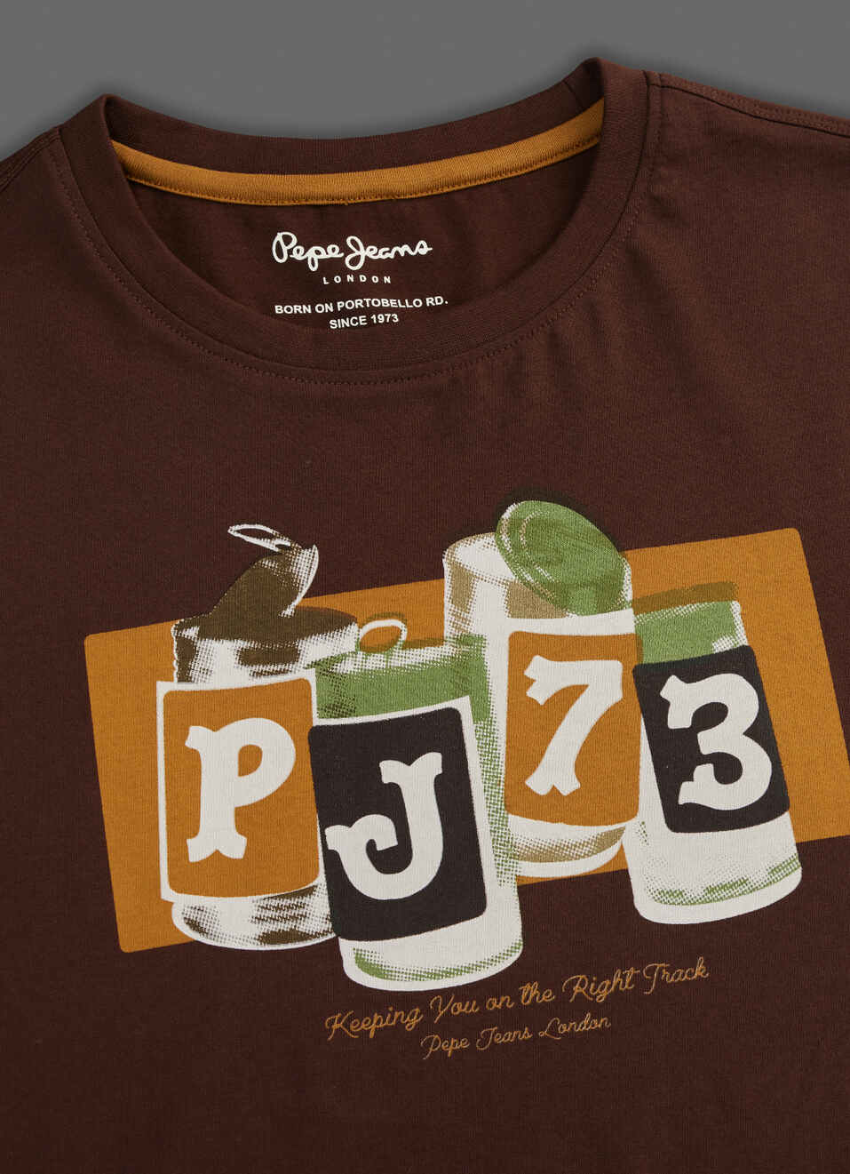Men Brown Printed Slim Fit Short Sleeve T-shirt, , large image number 3