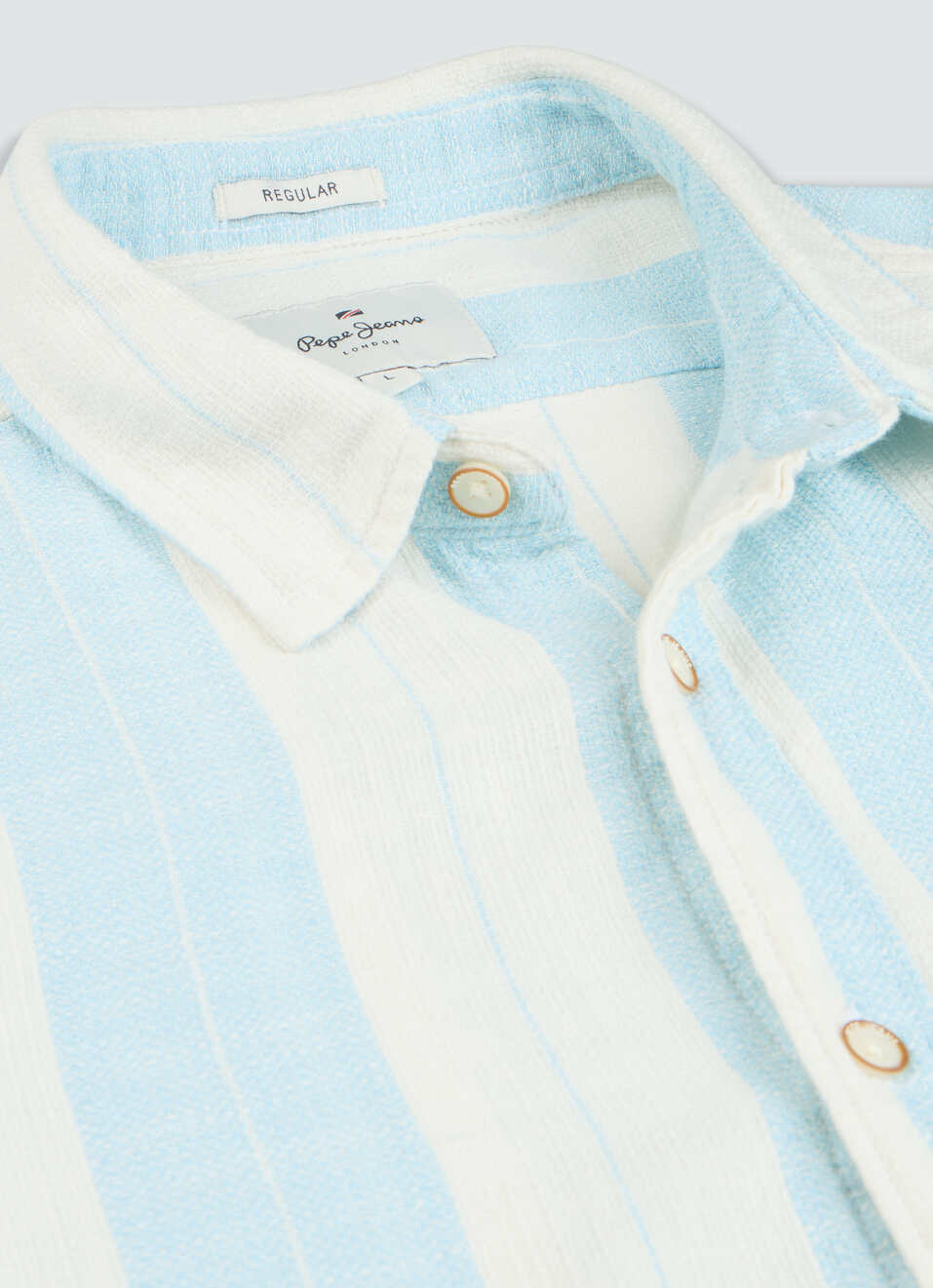 Men Blue Striped Shirt, , large image number 7