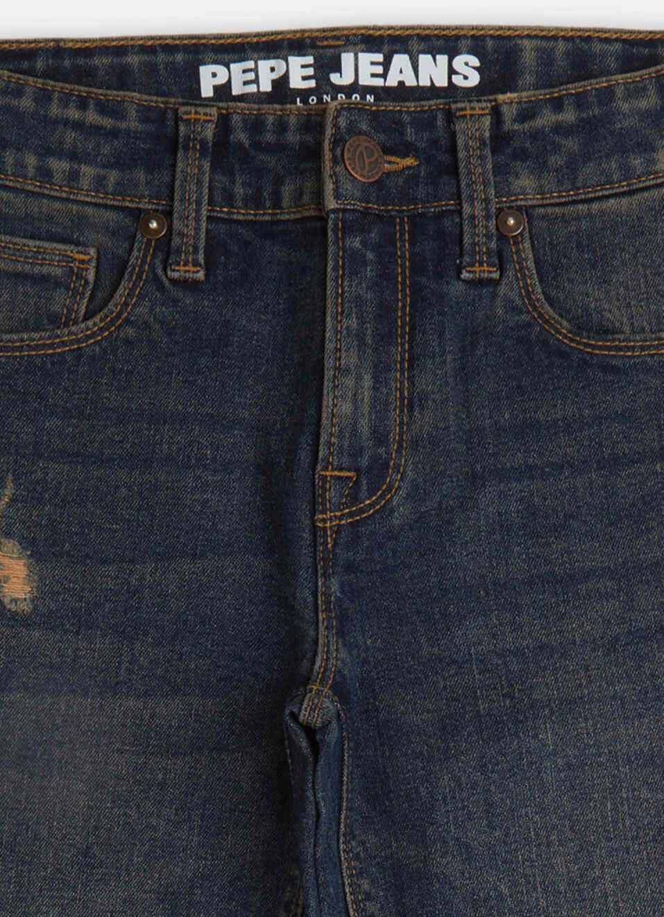 Boys Dark Blue Skater Mid Rise Wide Leg Jeans, , large image number 2