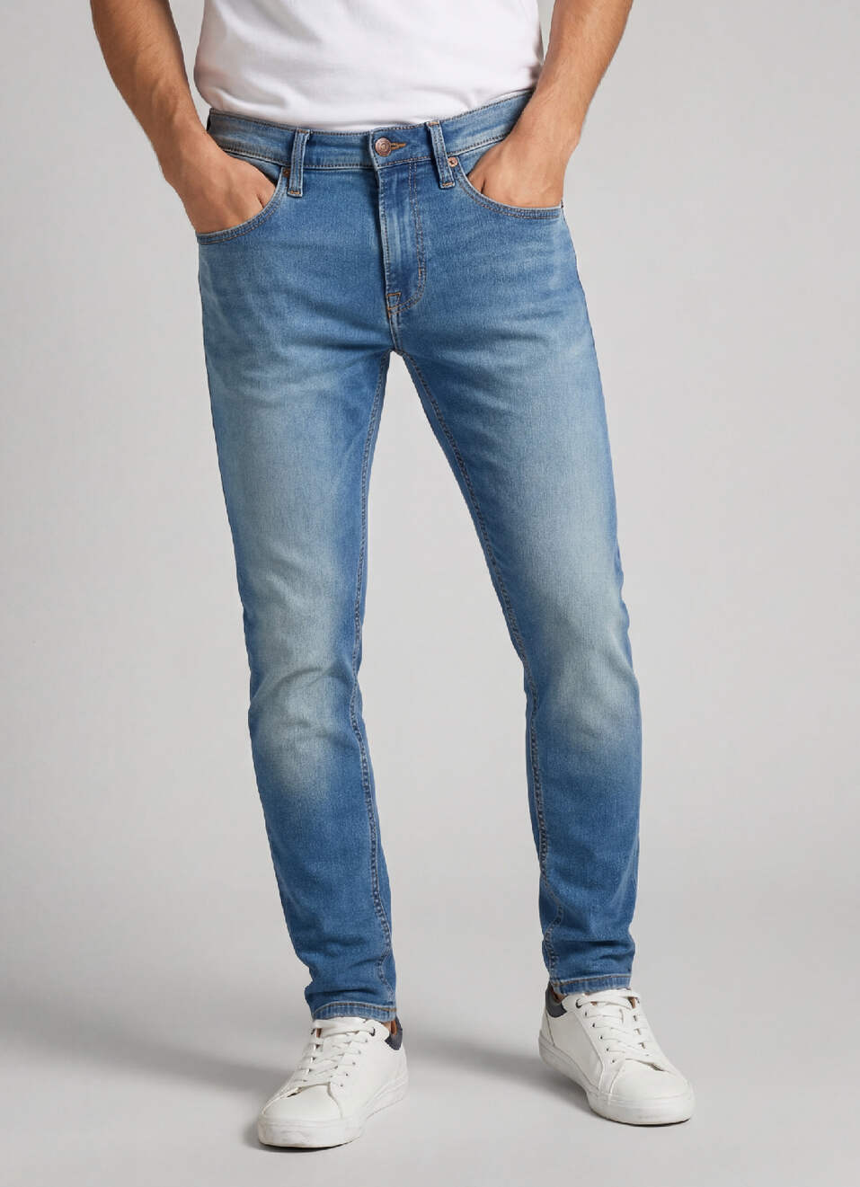 Chinox Blue Mid Rise Skinny Gymindigo Jeans, , large image number 0