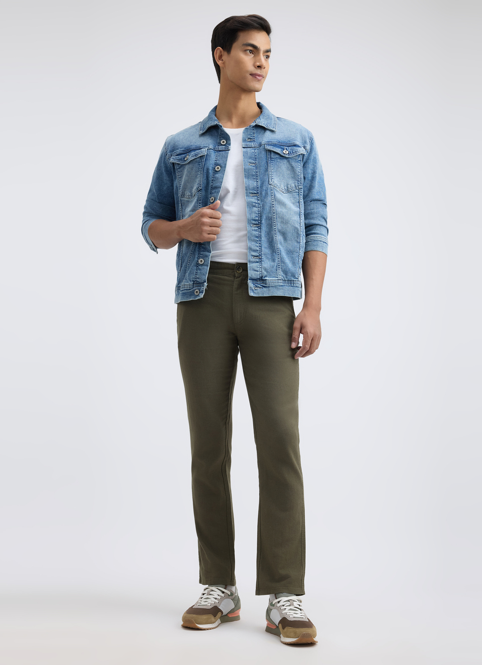 Men Green Mid Rise Chinos, , large image number 0