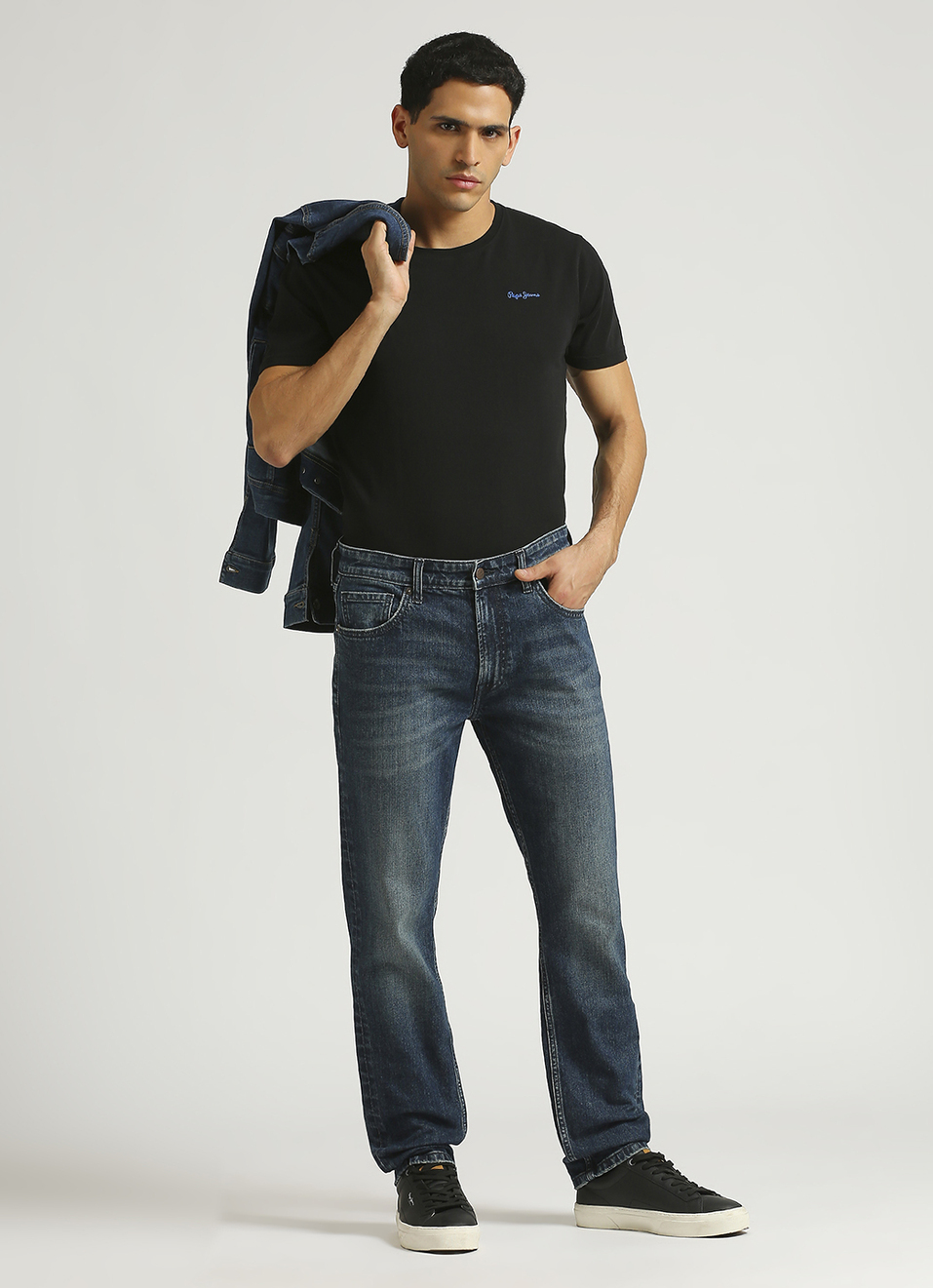 Cash Mid Rise Straight Fit Tinted Jeans, , large image number 1