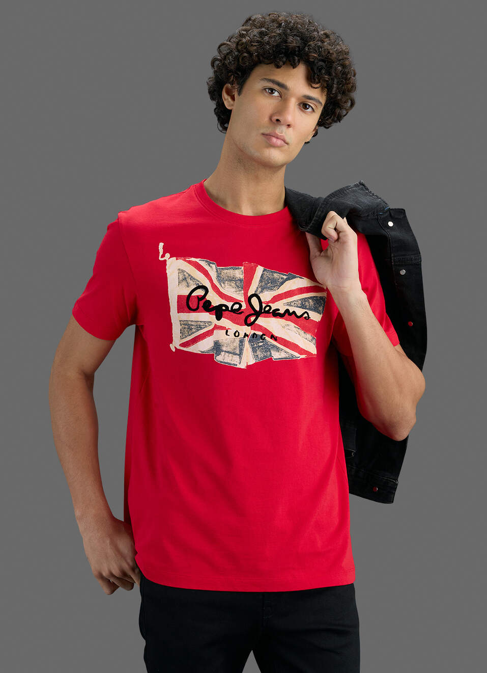 Men Red Slim Printed T-shirt, , large image number 0