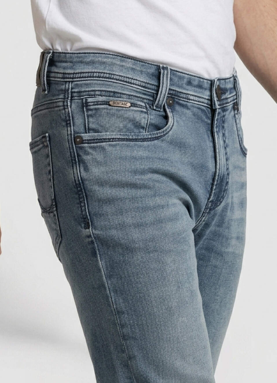 Men Grey Slim Stretchable Jeans, , large image number 4