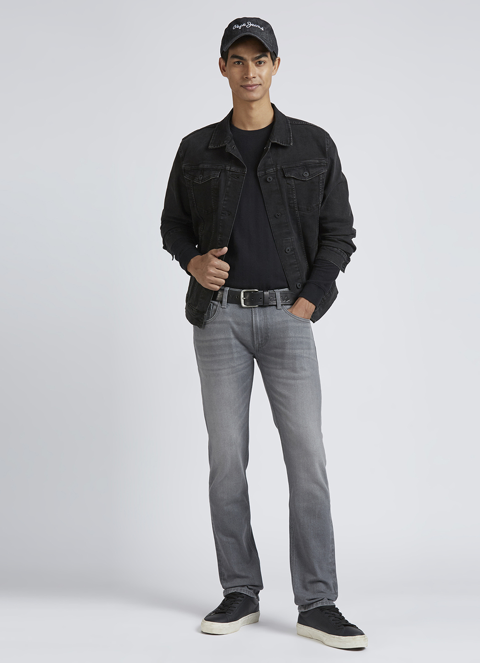 Vapour Grey Mid Waist Jeans, , large image number 1