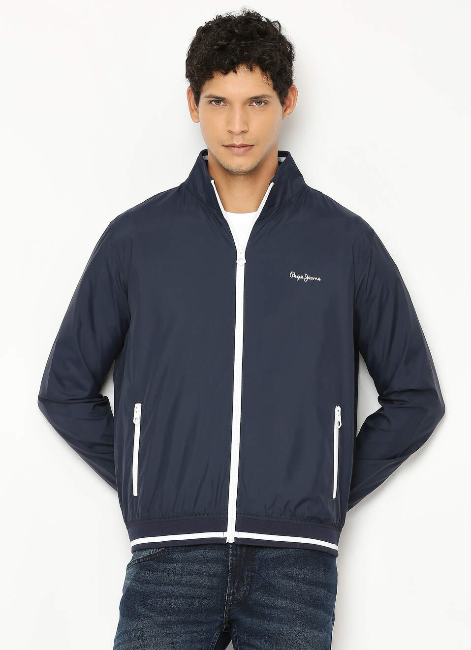 NAVY LIGHTWEIGHT FULL SLEEVE JACKET, , large image number 7