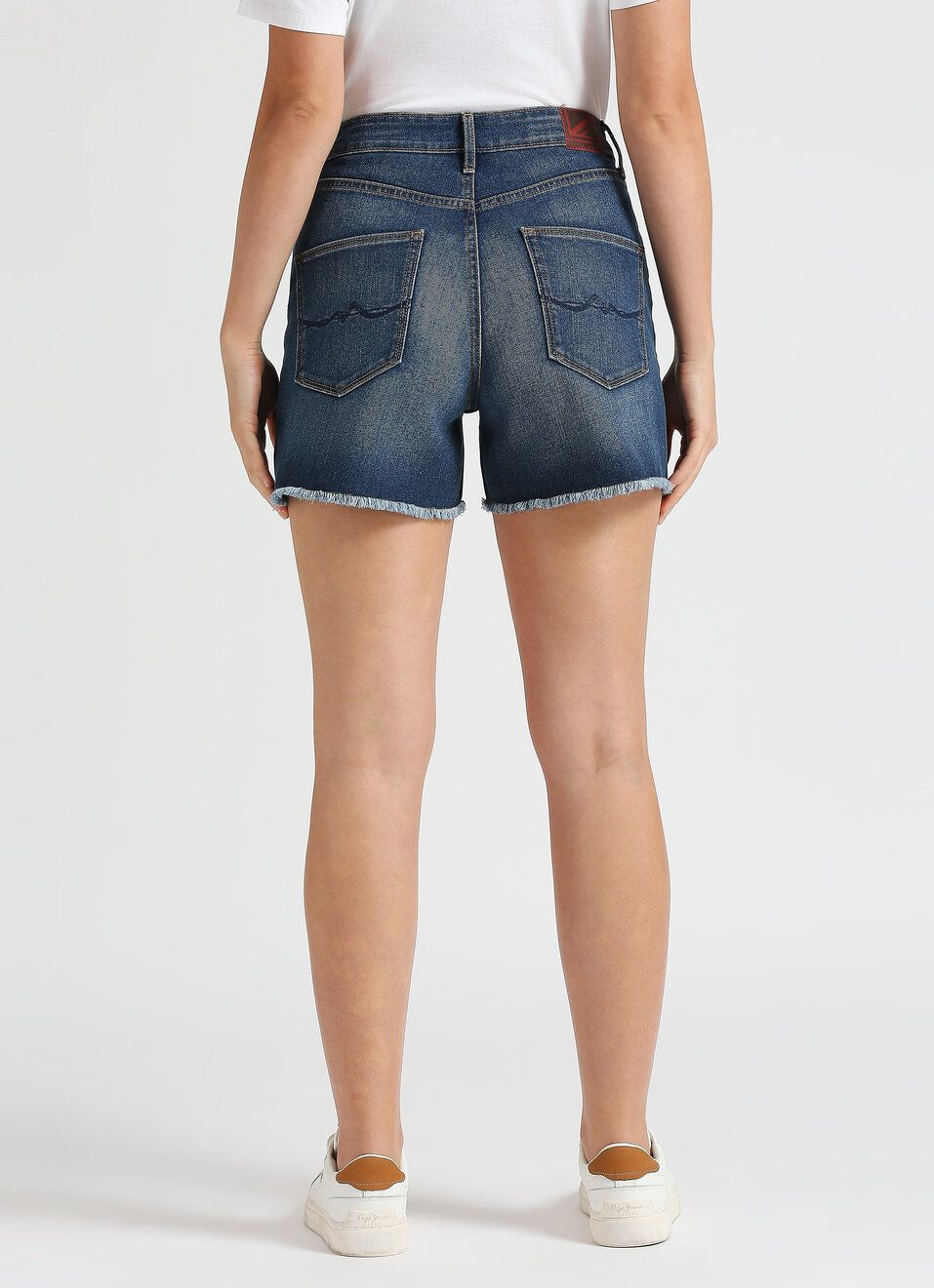 Blue High Waist Denim Shorts, , large image number 2