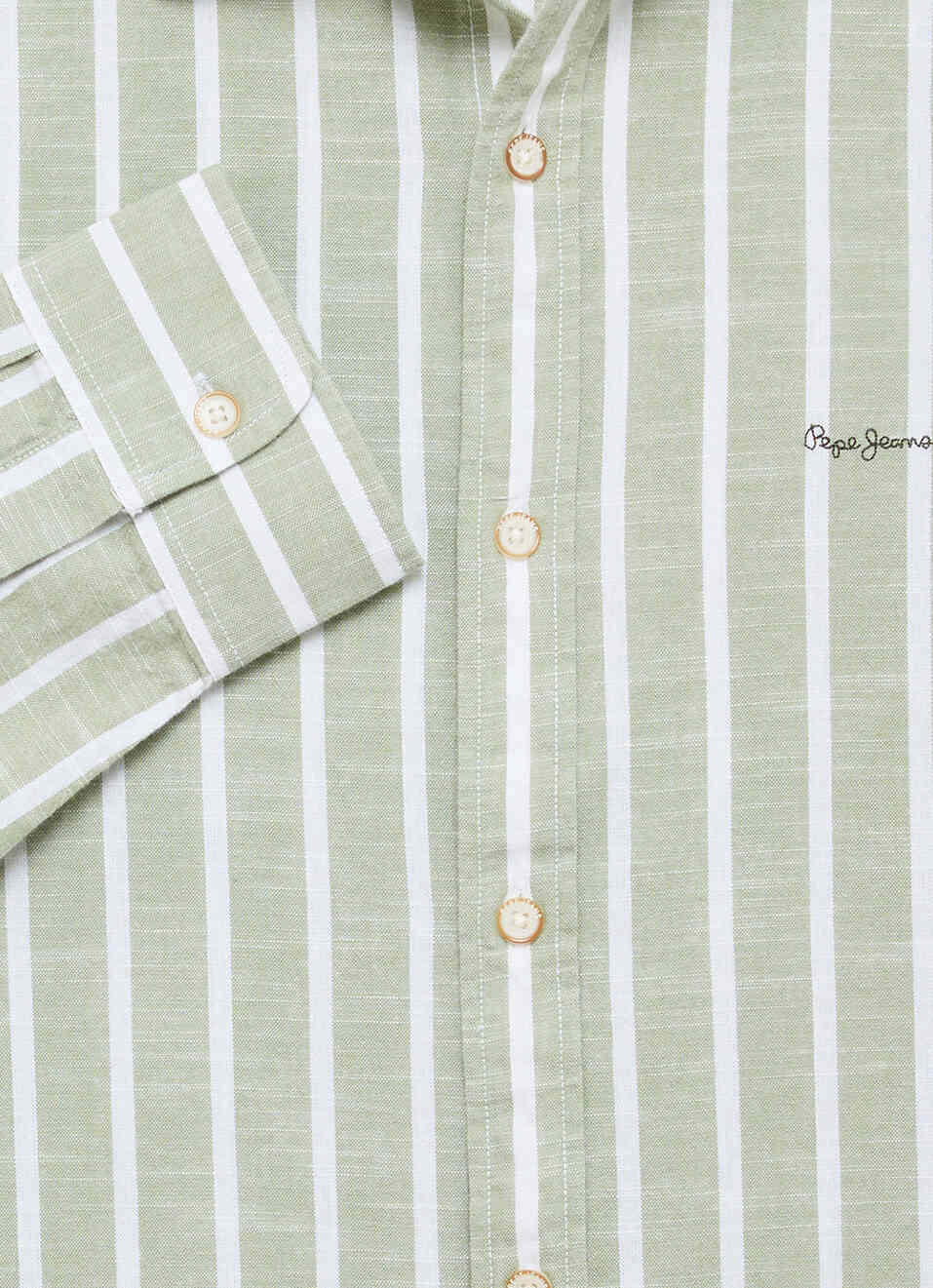 Men Green Striped Regular Fit Shirt, , large image number 7