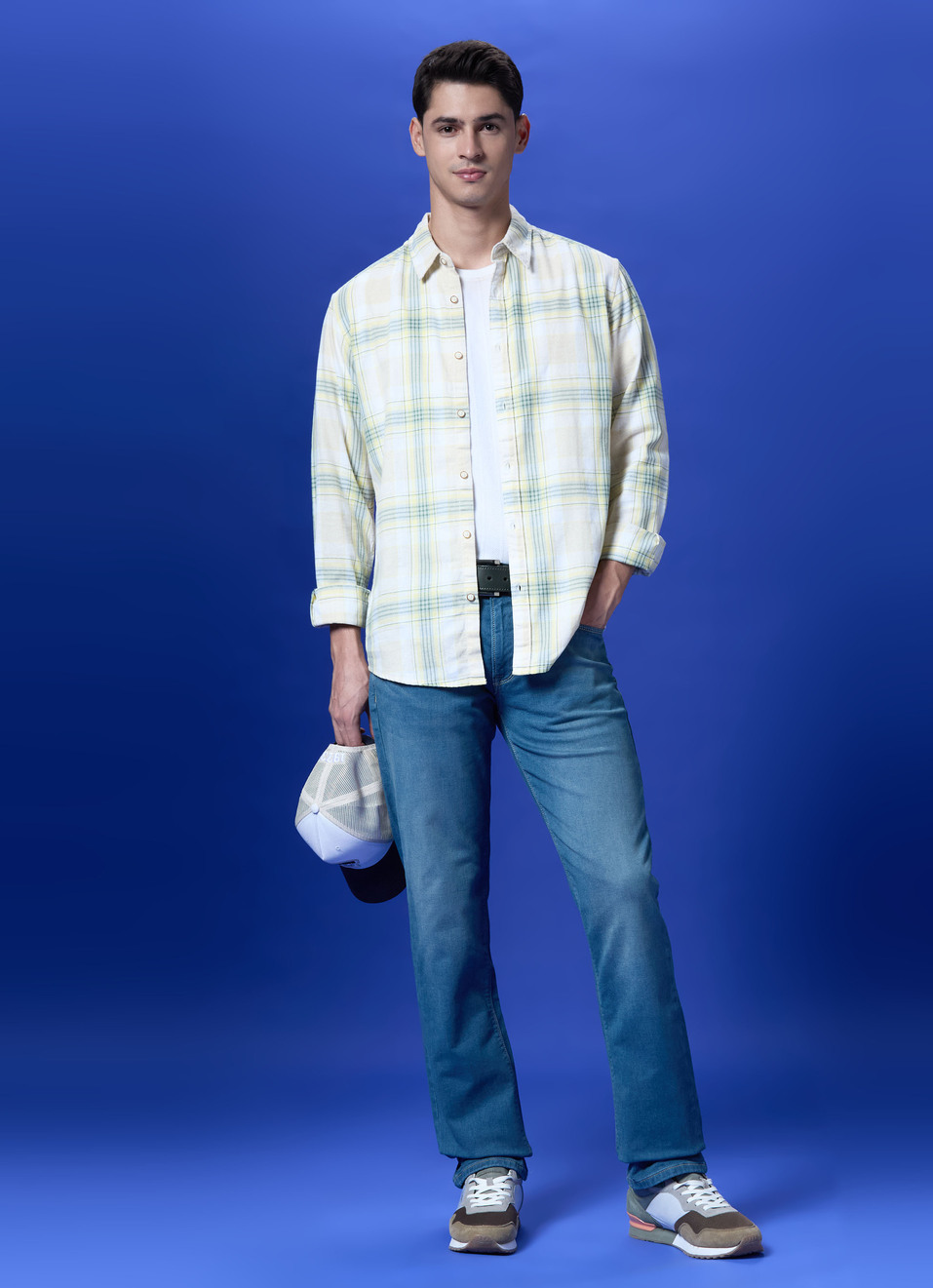 Beige Check Full Sleeve Shirt, , large image number 5
