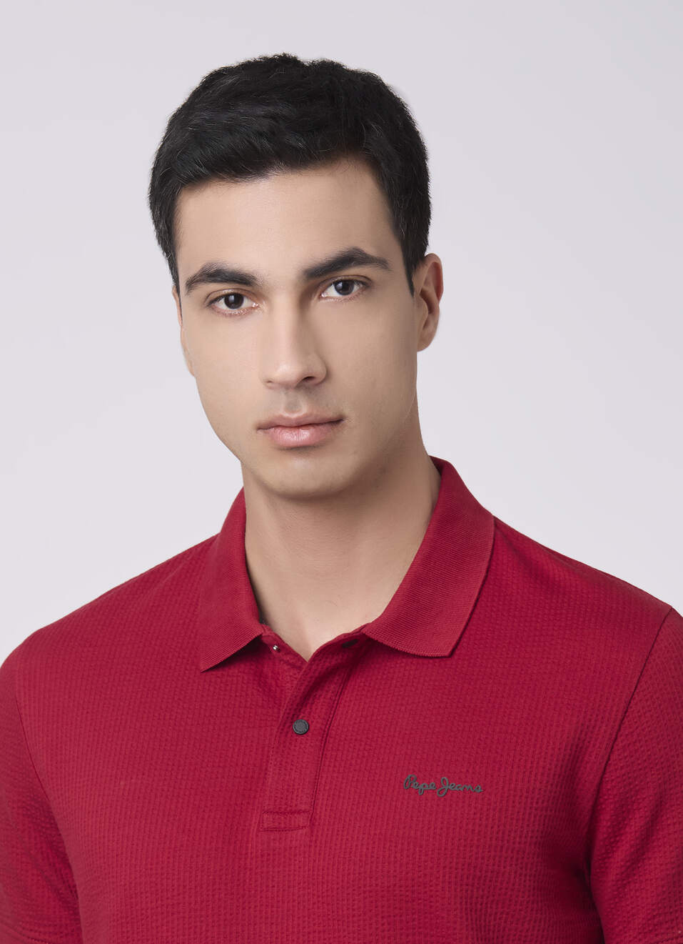 Men Merlot Red Polo Collar T-shirt, , large image number 4