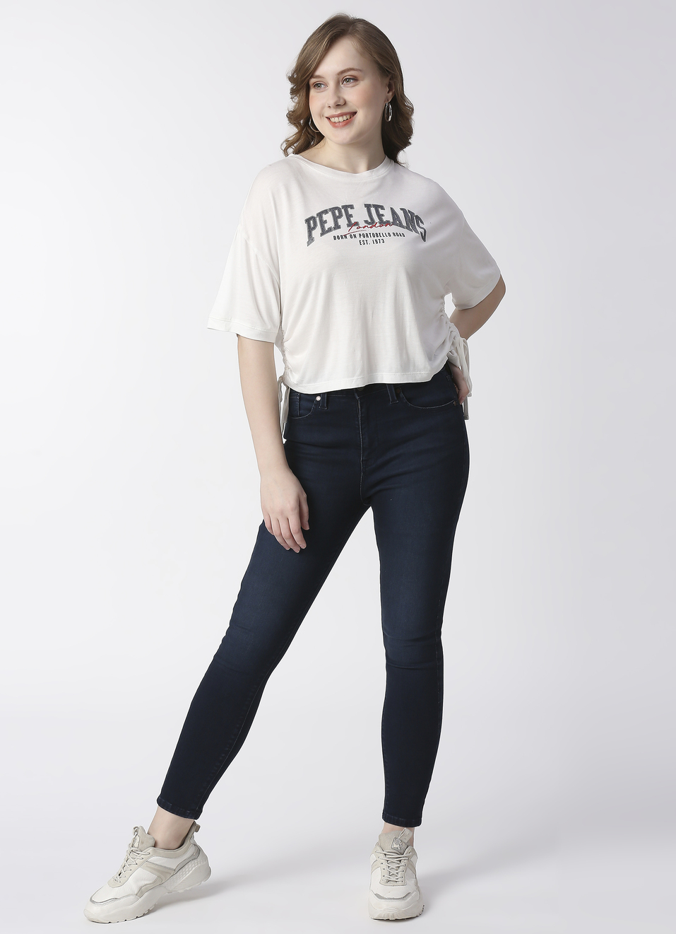 White Rouching Detail T-Shirt, , large image number 5