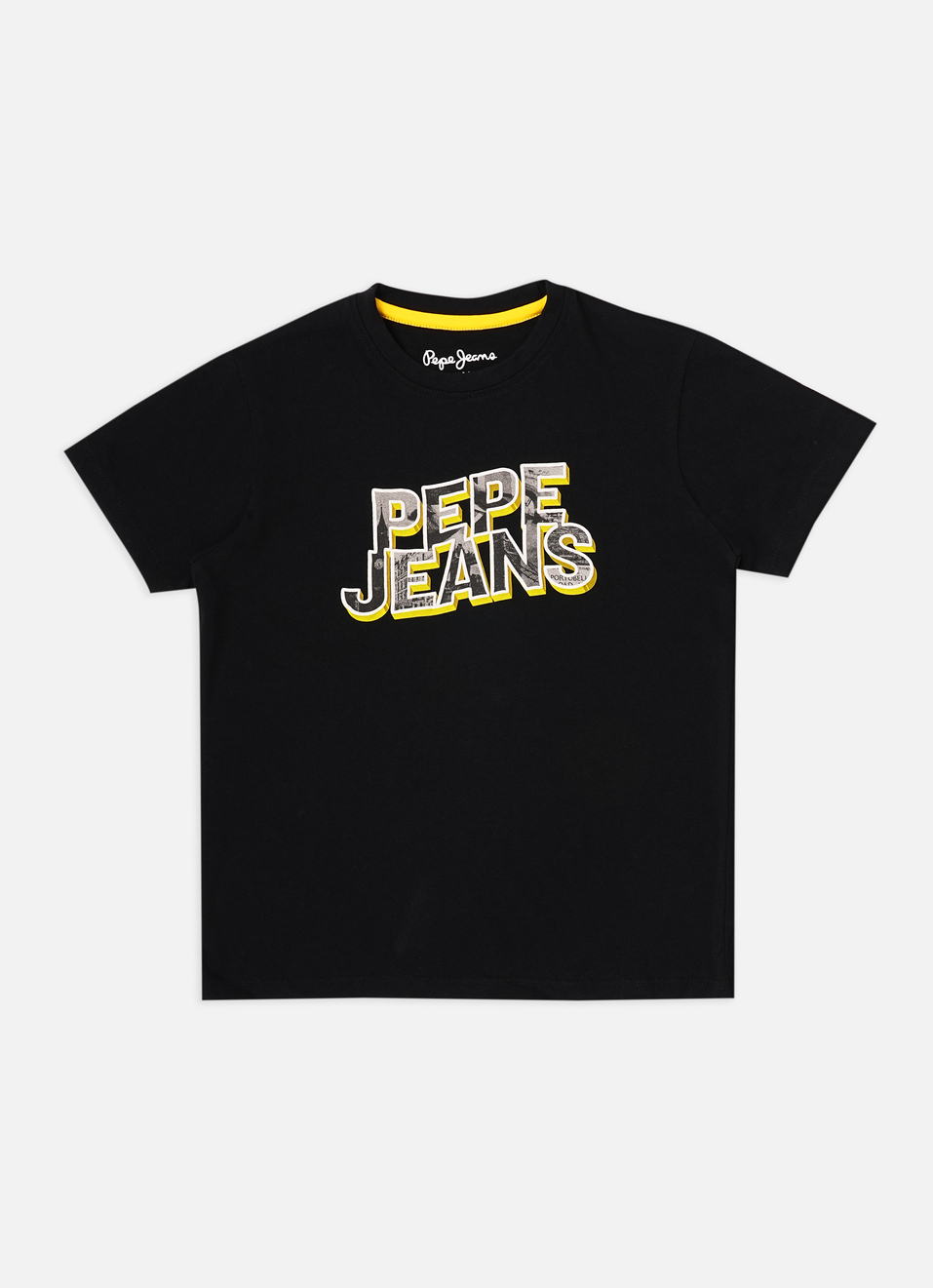 Boys Black Graphic Print Short Sleeve T-shirt, , large image number 0