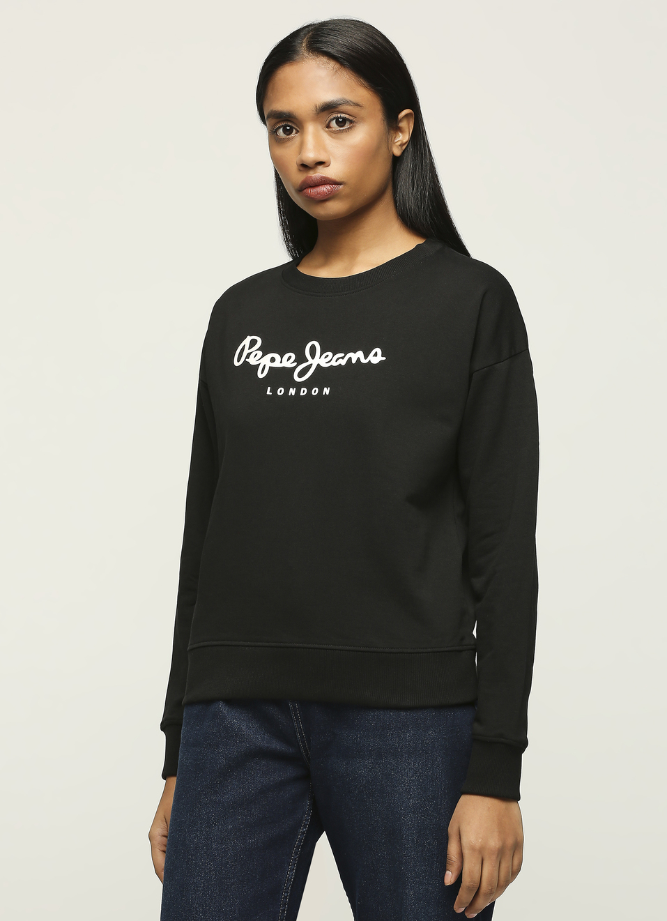 Black Printed Long Sleeve Sweatshirt, , large image number 3