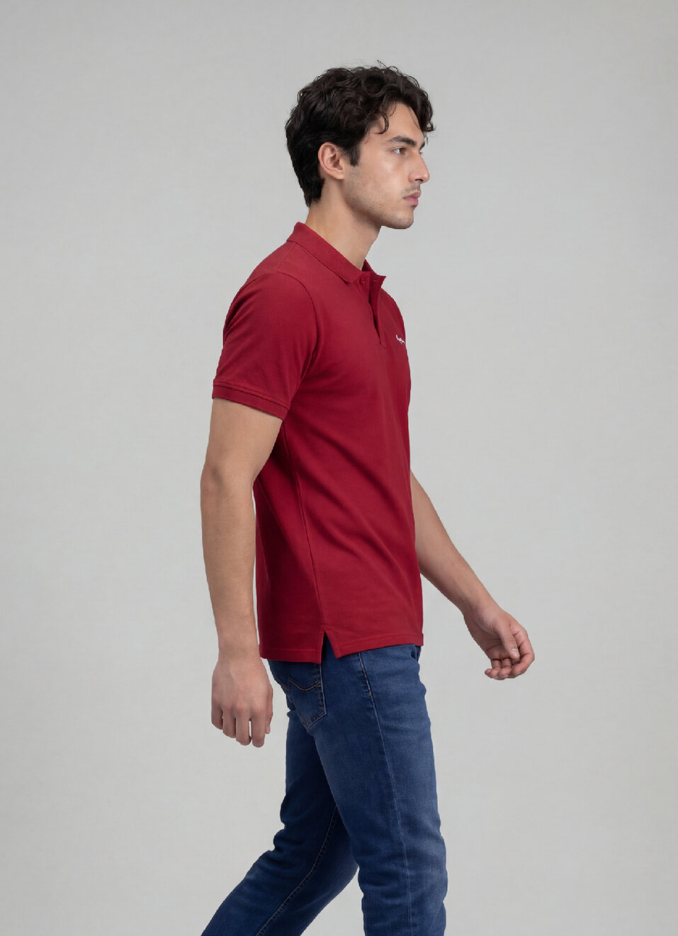 Men Red Solid Short Sleeves Polo, , large image number 7