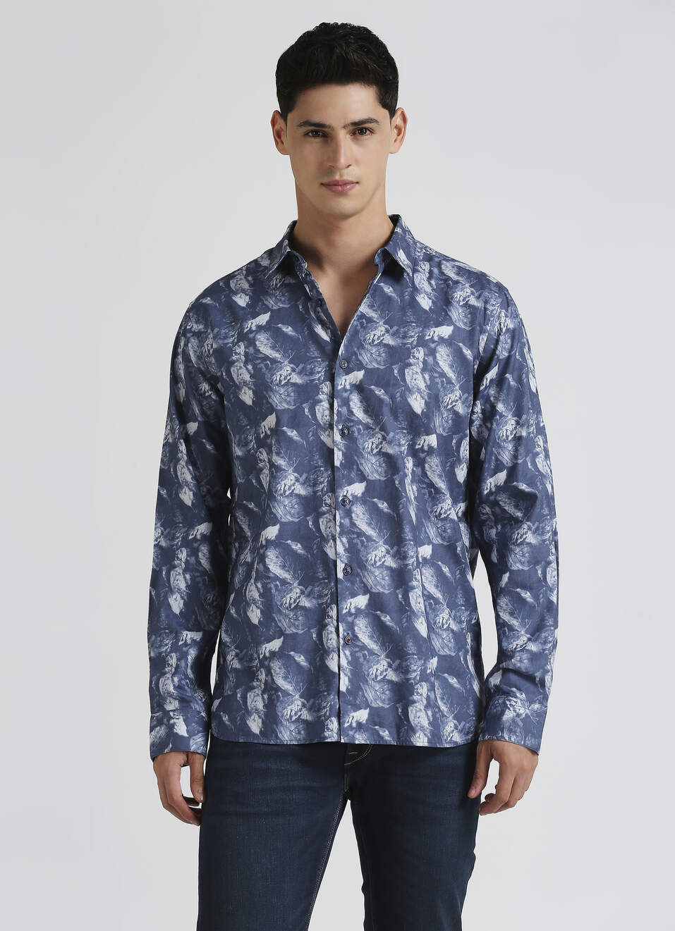 Blue All Over Print Premium Long Sleeve Shirt, , large image number 1