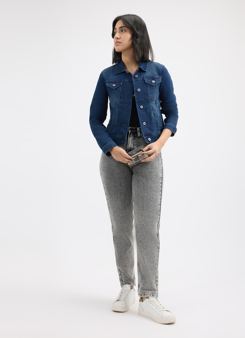 Women Grey Mom Fit High Rise Jeans, , large image number 6