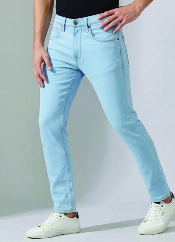 Men Light Blue Mid Rise Slim Fit Gymindigo Jeans