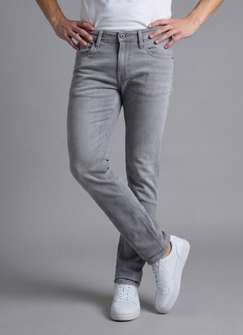 Men Grey Slim Fit Mid Rise Jeans 