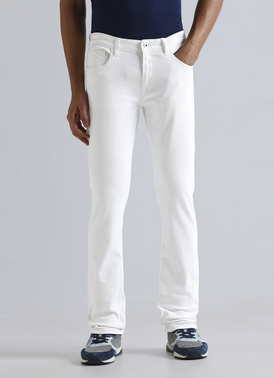 Vapour White Mid Waist Jeans, , large image number 2