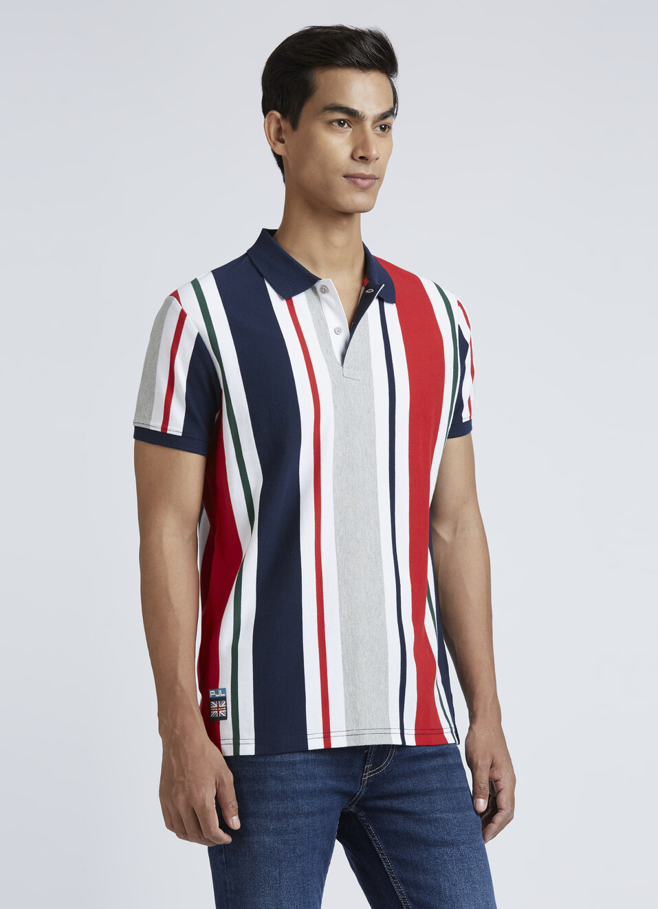 Red Stripes Short Sleeves Polo, , large image number 3
