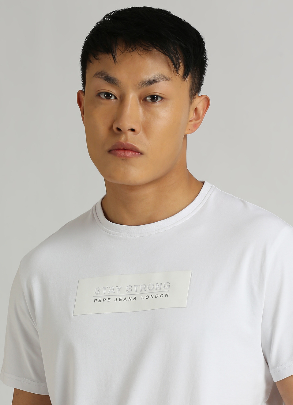 White Slogan Print Stretch T-shirt, , large image number 4